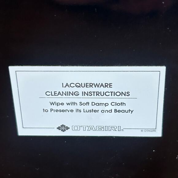 Vintage Otagiri Black Lacquer Jewelry Box with Mirror & Seashell Design - Picture 14 of 16